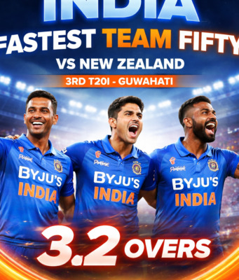 गुवाहाटी में भारत का ऐतिहासिक तूफान: न्यूजीलैंड के खिलाफ सबसे तेज़ टीम फिफ्टी